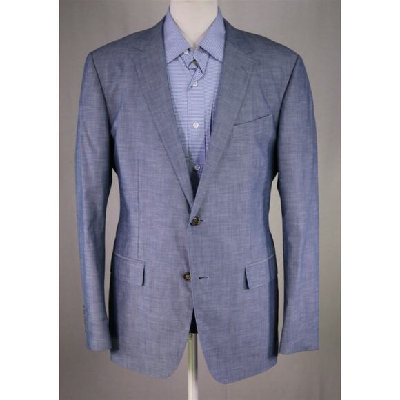 Bonobos Standard Fit Light Blue Iridescent Cotton 2-Btn Blazer Jacket 42R - Picture 2 of 9